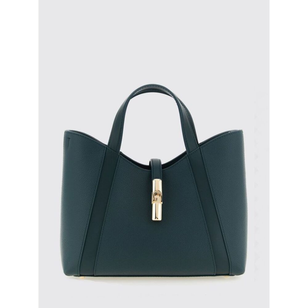 Furla Women Goccia Small Grained Leather Tote Bag By Furla With Snap Closure